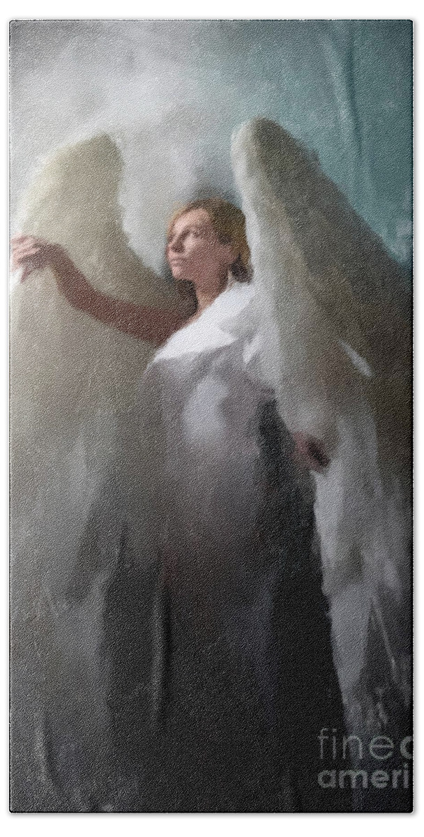 Angle Bath Towel featuring the painting Looking at the Light by Gary Arnold