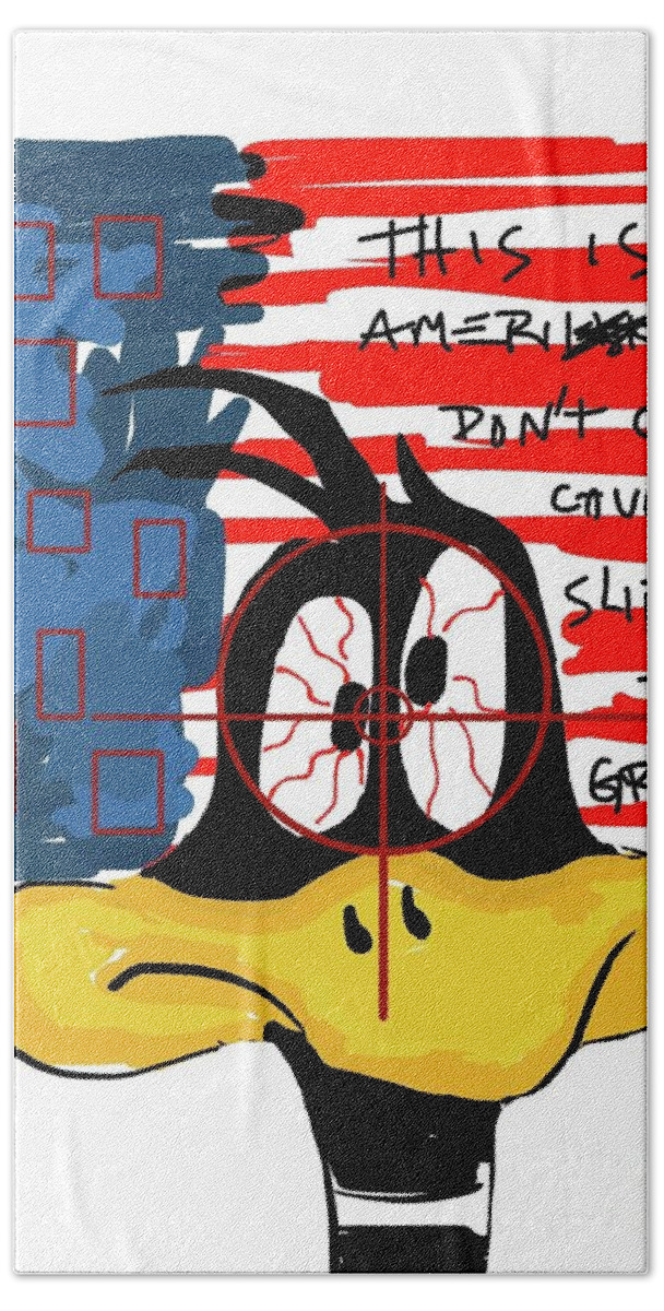  Hand Towel featuring the painting Looney State by Oriel Ceballos