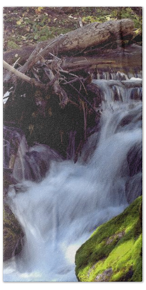 Waterfall Hand Towel featuring the photograph Lost Creek State Park #3 Waterfall by Kae Cheatham