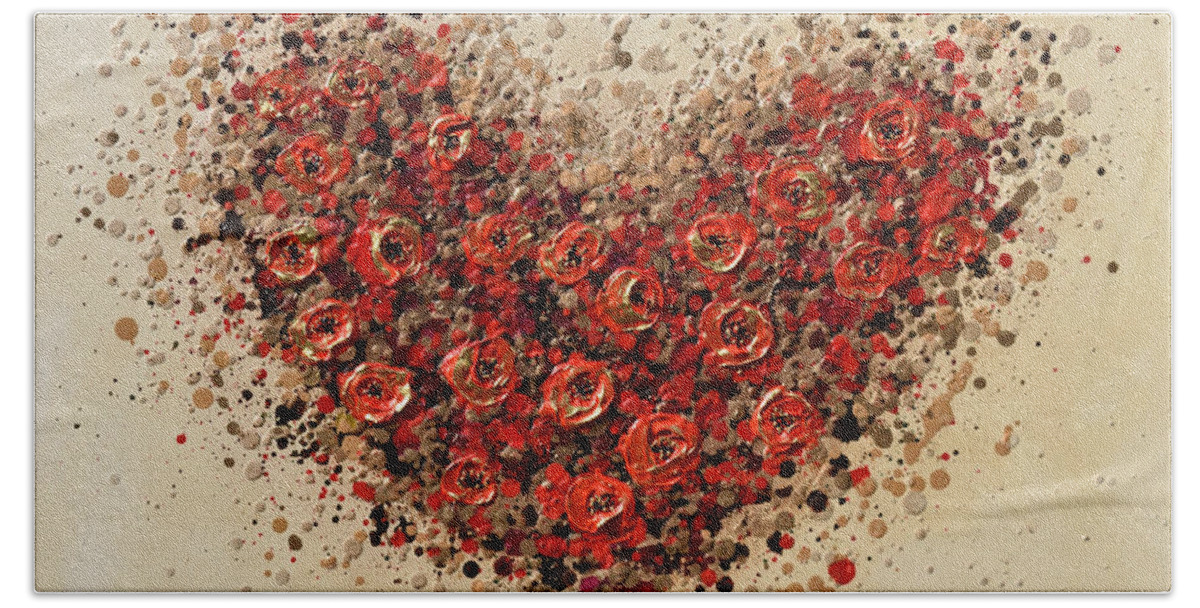Heart Bath Towel featuring the painting Love Heart by Amanda Dagg