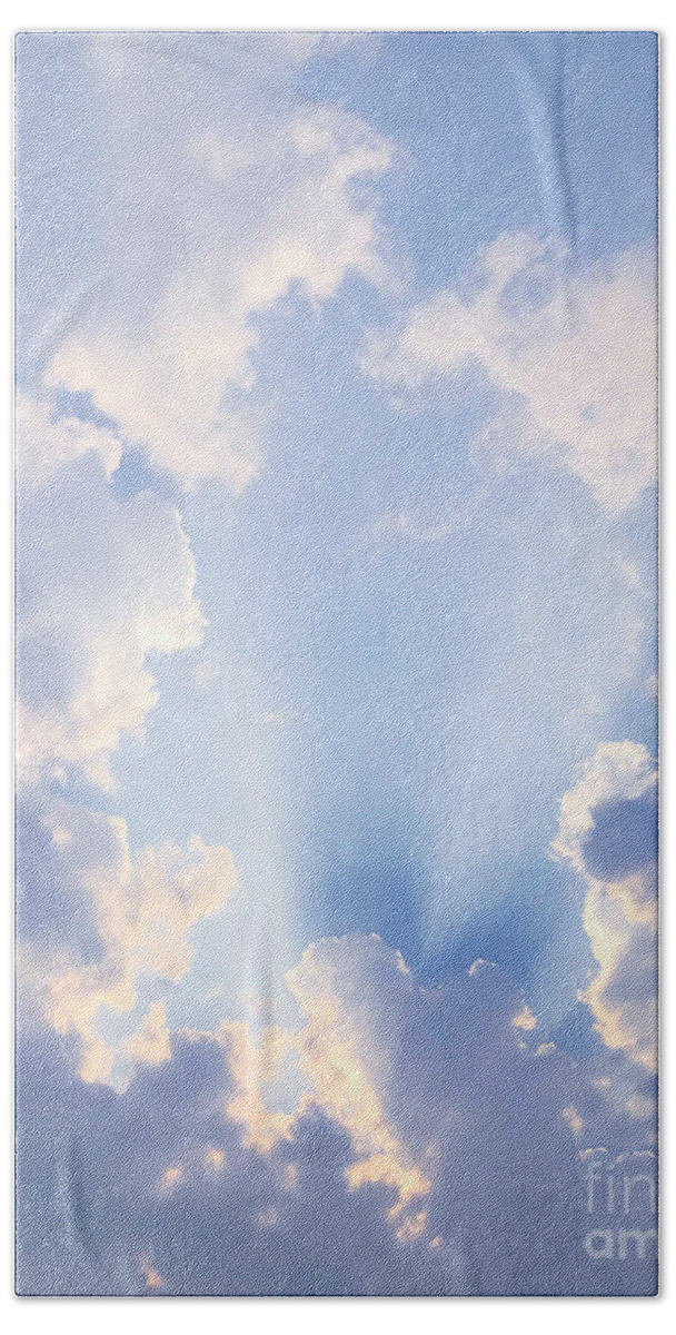 Clouds Bath Towel featuring the photograph Love in the Clouds #2 by Dorrene BrownButterfield