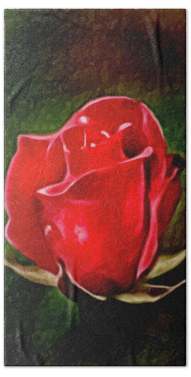 Flower Bath Towel featuring the photograph Lovely Artistic 2 Red Rose by Don Johnson
