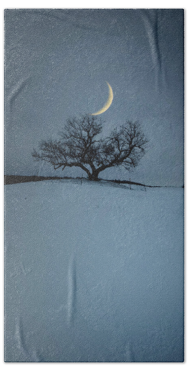 Photography Bath Towel featuring the photograph Lover's Moon by Aaron J Groen