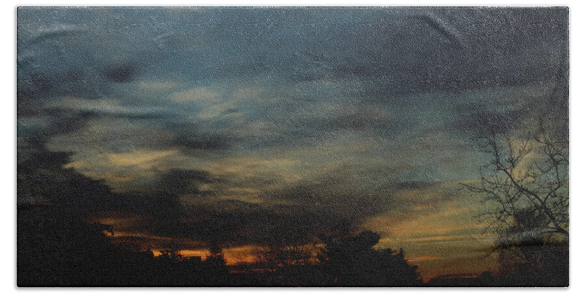 Dark Sky Bath Towel featuring the photograph Low Clouds over Landmark February 24 2021 by Miriam A Kilmer