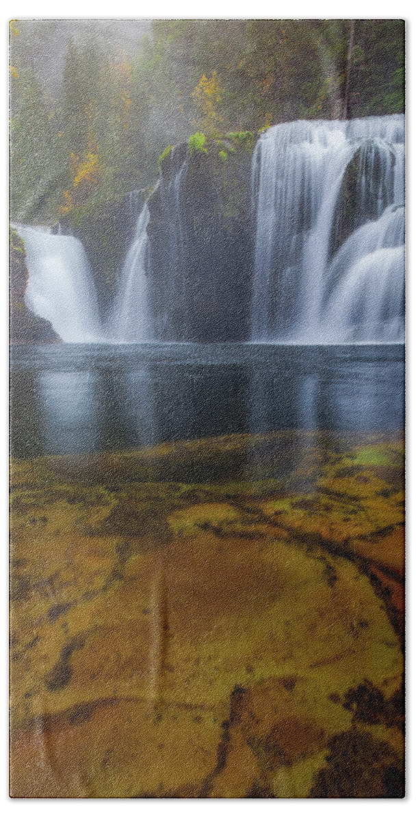 Pacific Northwest Hand Towel featuring the photograph Lower Lewis River Falls by Darren White