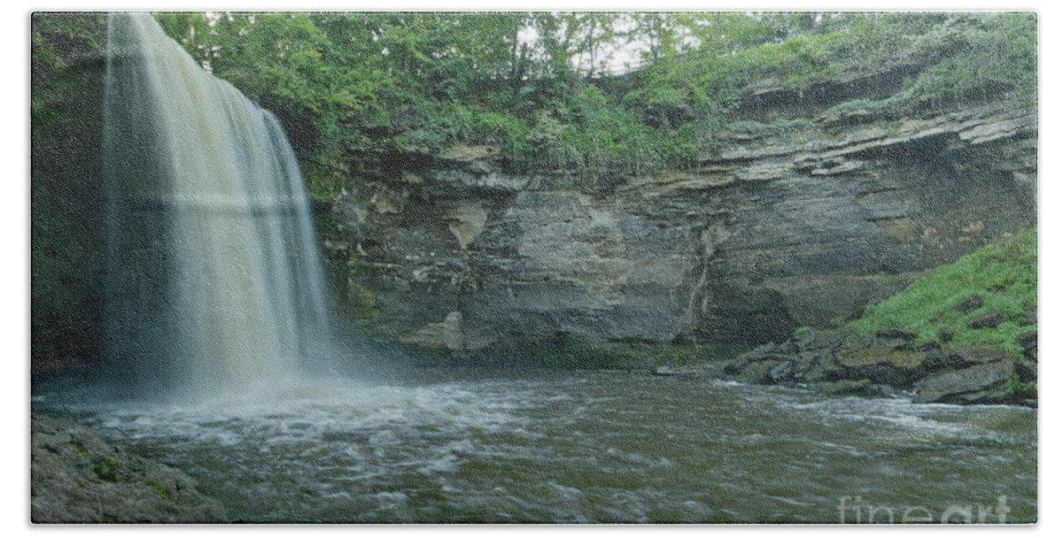 Waterfalls Bath Towel featuring the photograph Lower Minneopa Falls by Natural Focal Point Photography