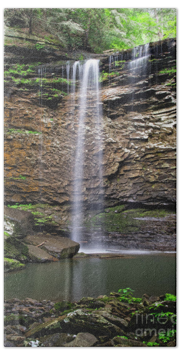 Lower Piney Falls Bath Towel featuring the photograph Lower Piney Falls 10 by Phil Perkins