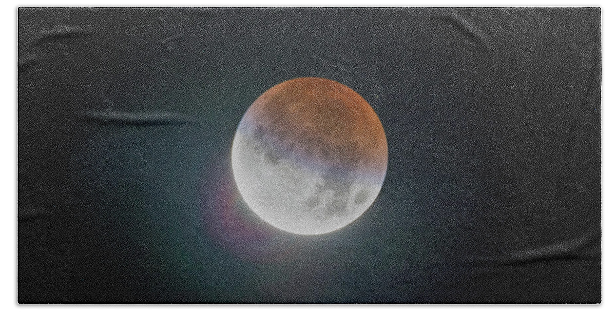Moon Hand Towel featuring the photograph Lunar Eclipse 2021 by David Beechum