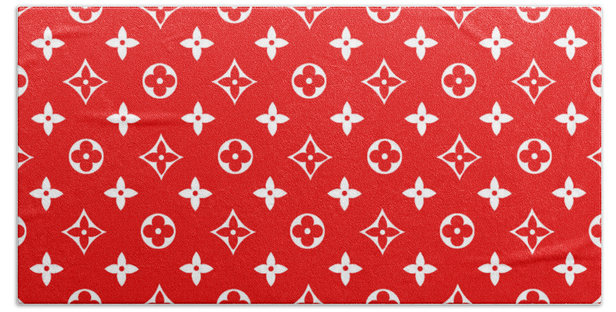 LV Red Art Hand Towel by DG Design - Pixels