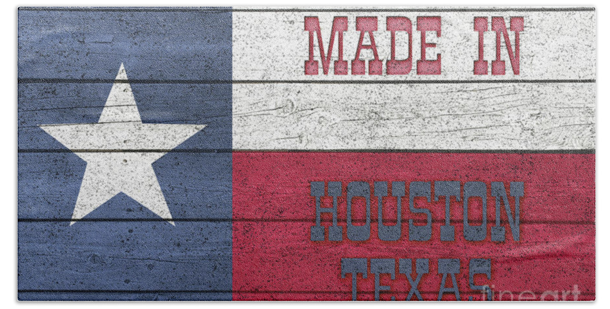 Made In Houston Texas Hand Towel featuring the digital art Made In Houston Texas by Imagery by Charly