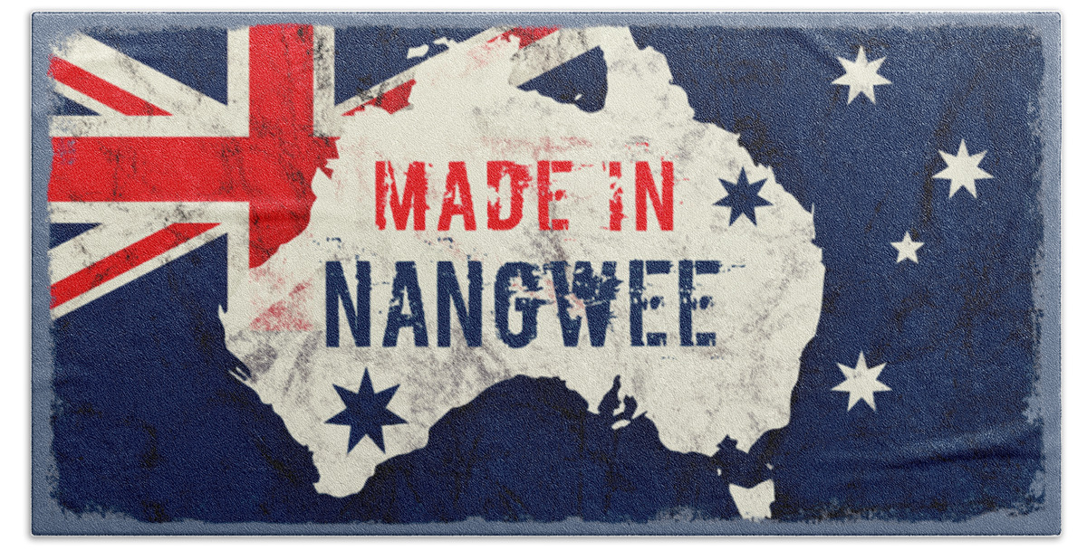 Nangwee Bath Towel featuring the digital art Made in Nangwee, Australia by TintoDesigns