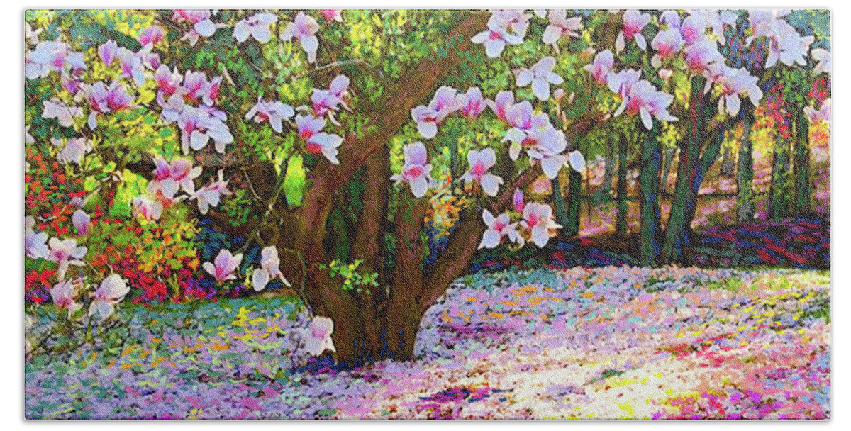 Landscape Bath Towel featuring the painting Magnolia Melody by Jane Small