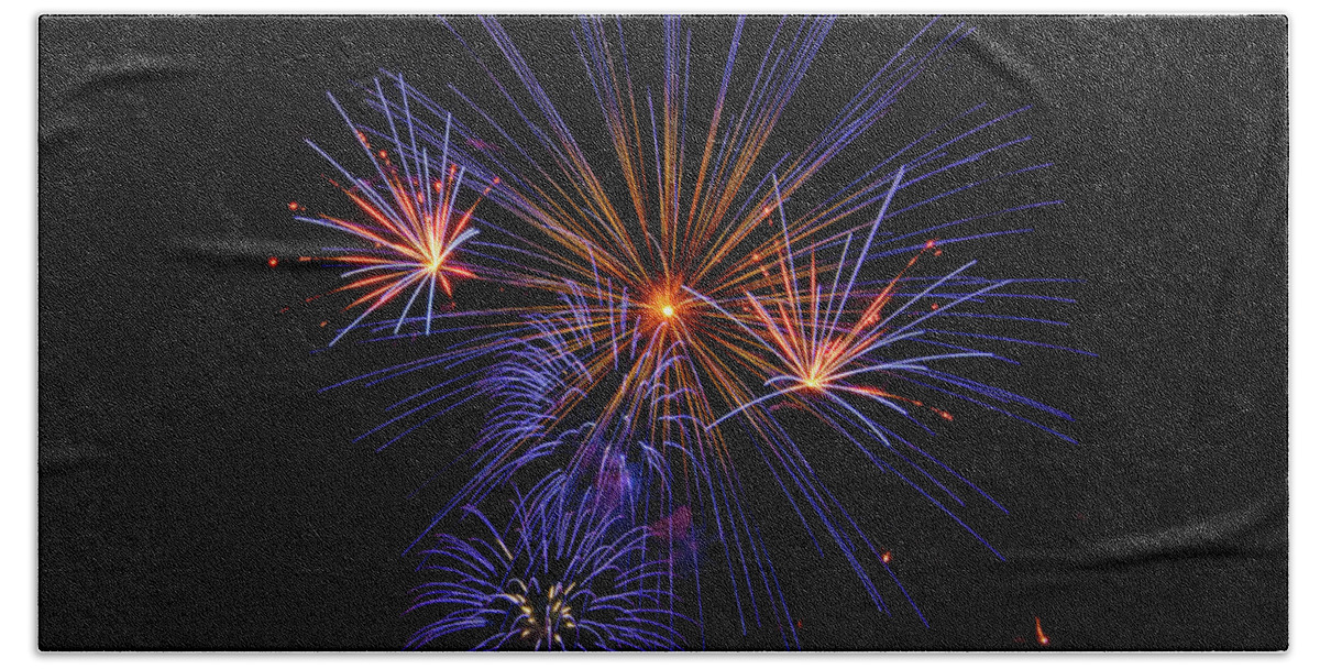 4th Of July Hand Towel featuring the photograph Makes of Purple and Orange by David Levin