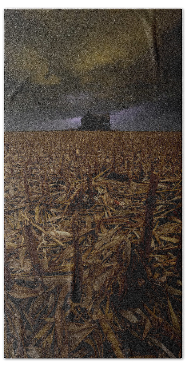 Abandoned Bath Towel featuring the photograph Malevolent Darkness by Aaron J Groen