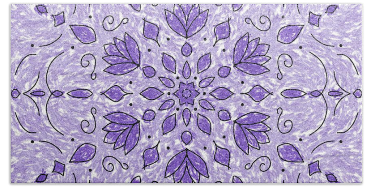 Flowers Bath Towel featuring the digital art Mandala 48 by Angie Tirado