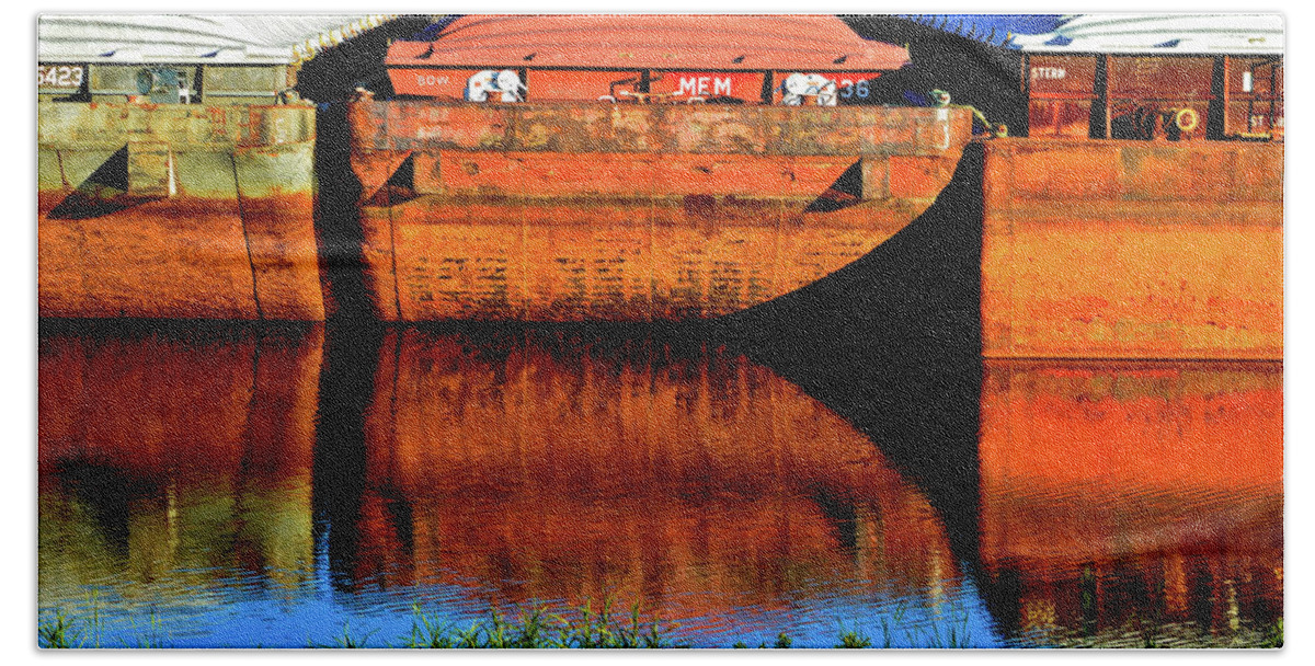 Barges Bath Towel featuring the photograph Many Miles by Susie Loechler
