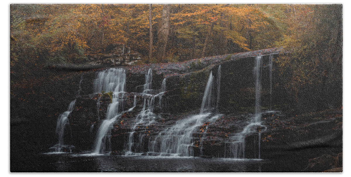 Waterfall Bath Towel featuring the photograph Mardis Mill by Jamie Tyler