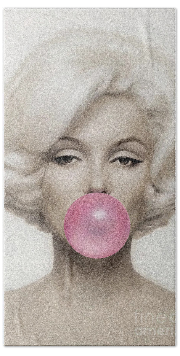 Pop Art Paintings Mixed Media Mixed Media Hand Towel featuring the mixed media Marilyn Monroe by Marvin Blaine