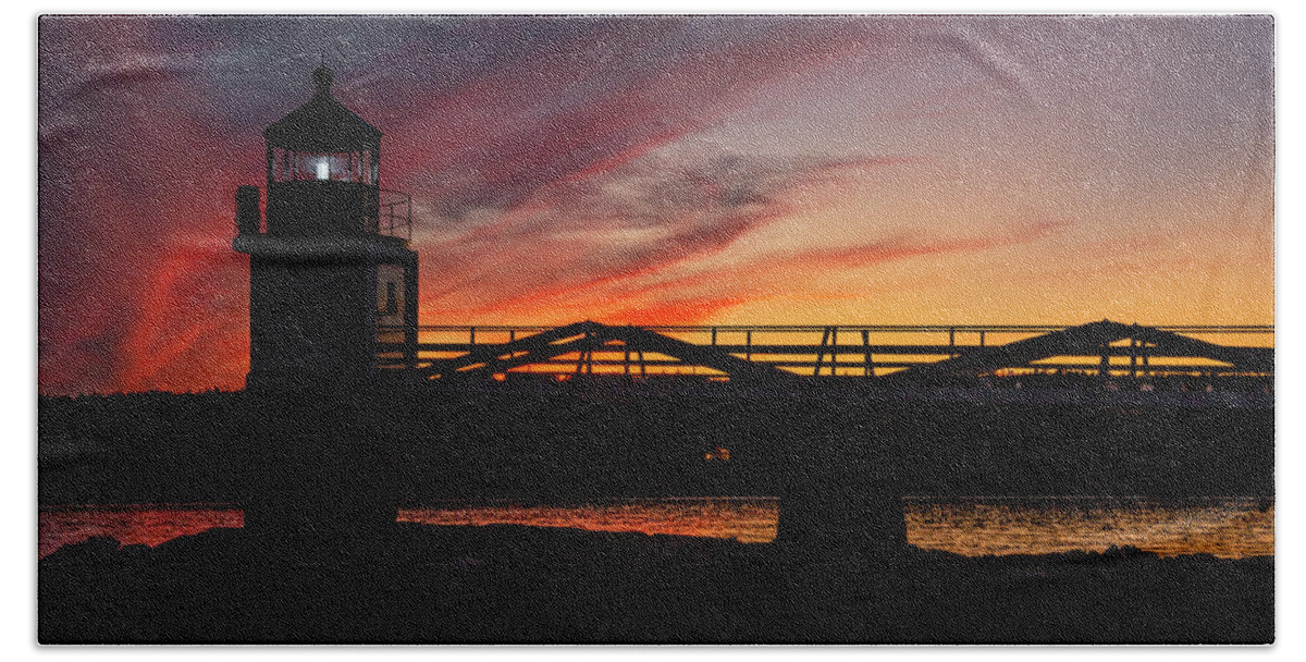 Sunset Bath Towel featuring the photograph Marshall Point Sunset by Erika Fawcett