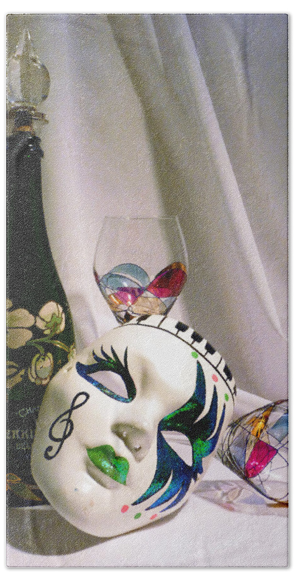 Mask Bath Towel featuring the photograph Masquerade by Gigi Dequanne