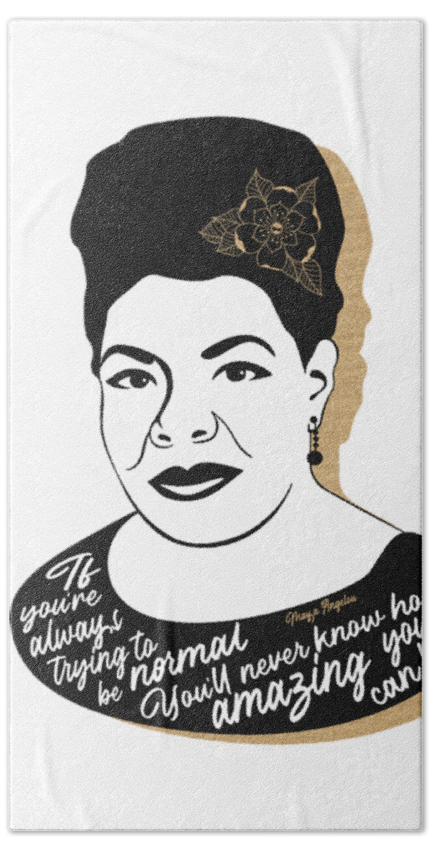Maya Angelou Hand Towel featuring the digital art Maya Angelou Graphic Quote II by Ink Well