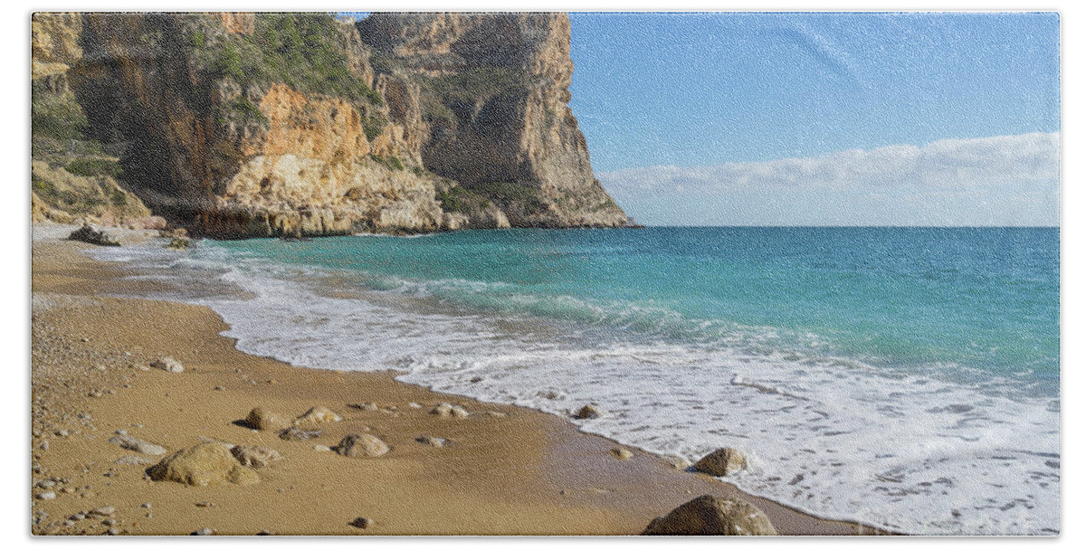 Mediterranean Bath Towel featuring the photograph Mediterranean sunlight on the dream beach by Adriana Mueller