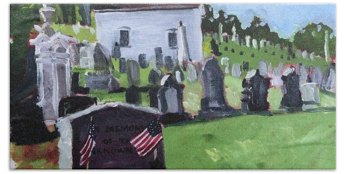 Unknown Soldier Bath Towel featuring the painting Memorial Day by Cyndie Katz