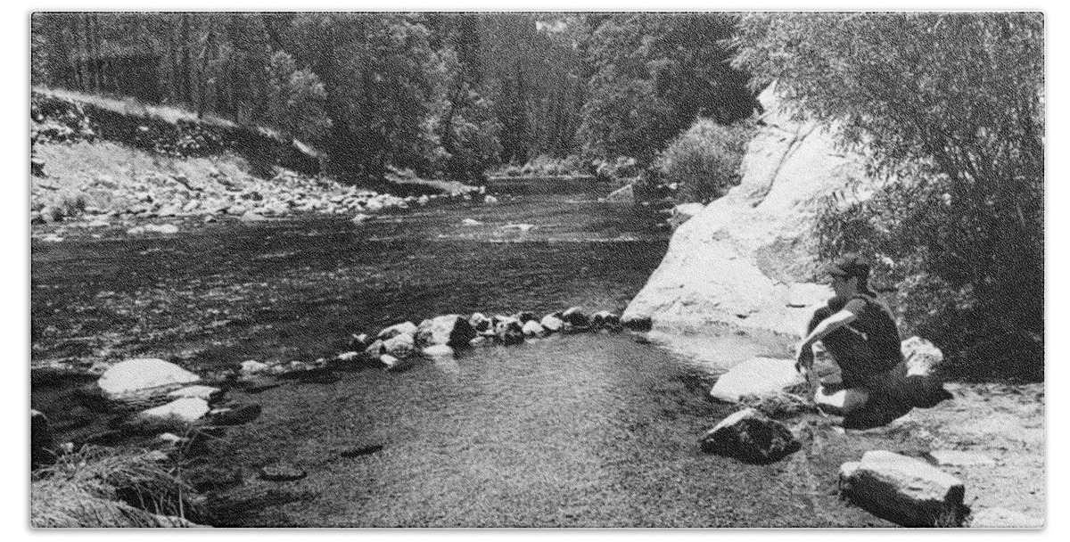 Photograph Bath Towel featuring the photograph Merced River in Yosemite by Beverly Read
