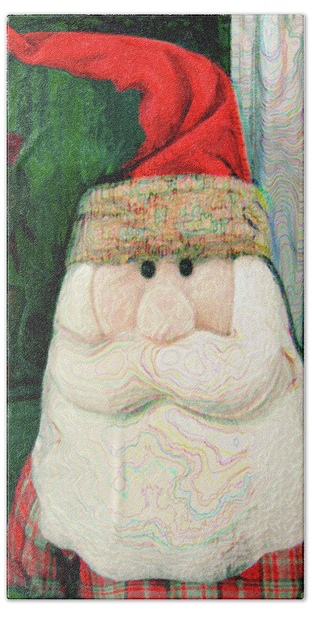 Santa Art Bath Towel featuring the digital art Merry Christmas Art 13 by Miss Pet Sitter