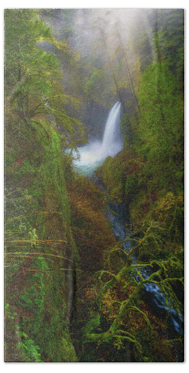 Oregon Hand Towel featuring the photograph Metlako Falls View by Darren White