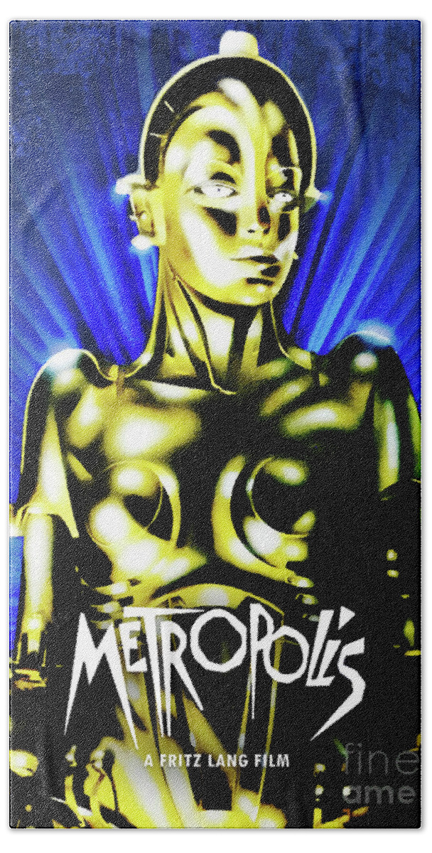 Movie Poster Hand Towel featuring the digital art Metropolis by Bo Kev