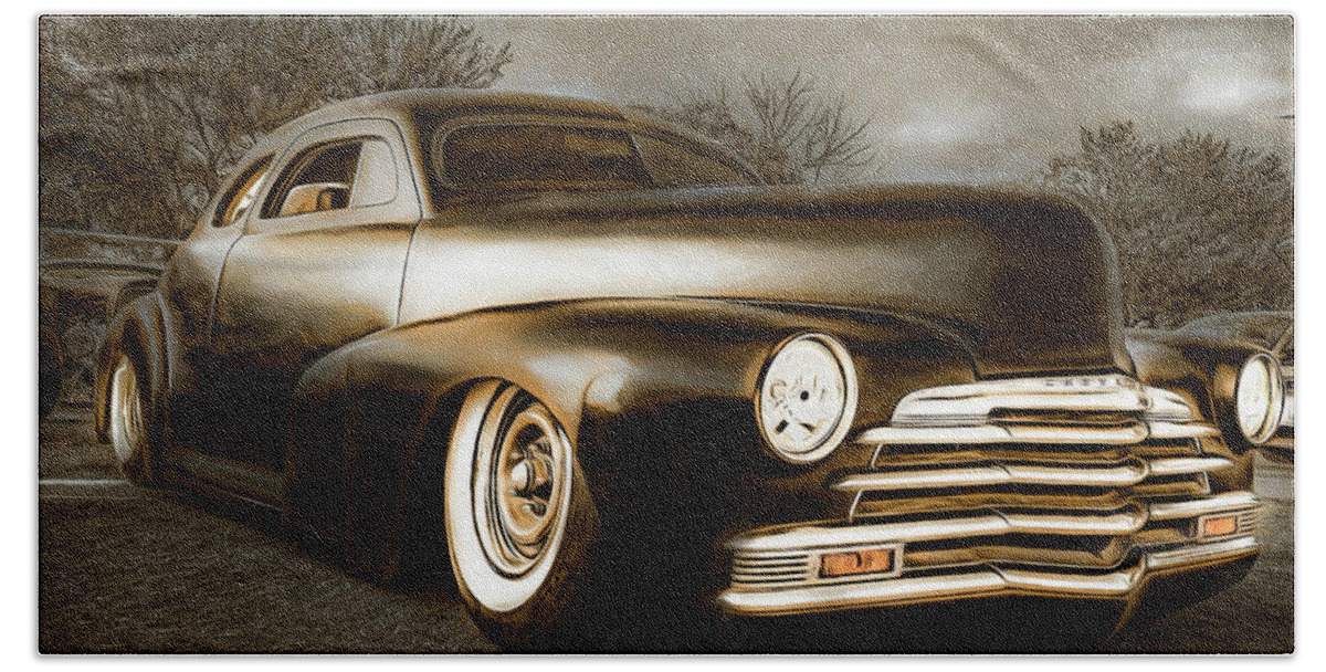 Classic Car Hand Towel featuring the digital art Midnight Customs by Kevin Lane