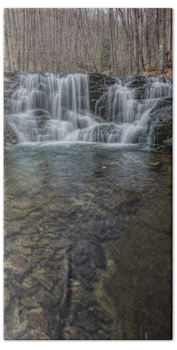 Waterfall Bath Towel featuring the photograph Miners Run Falls by Erika Fawcett
