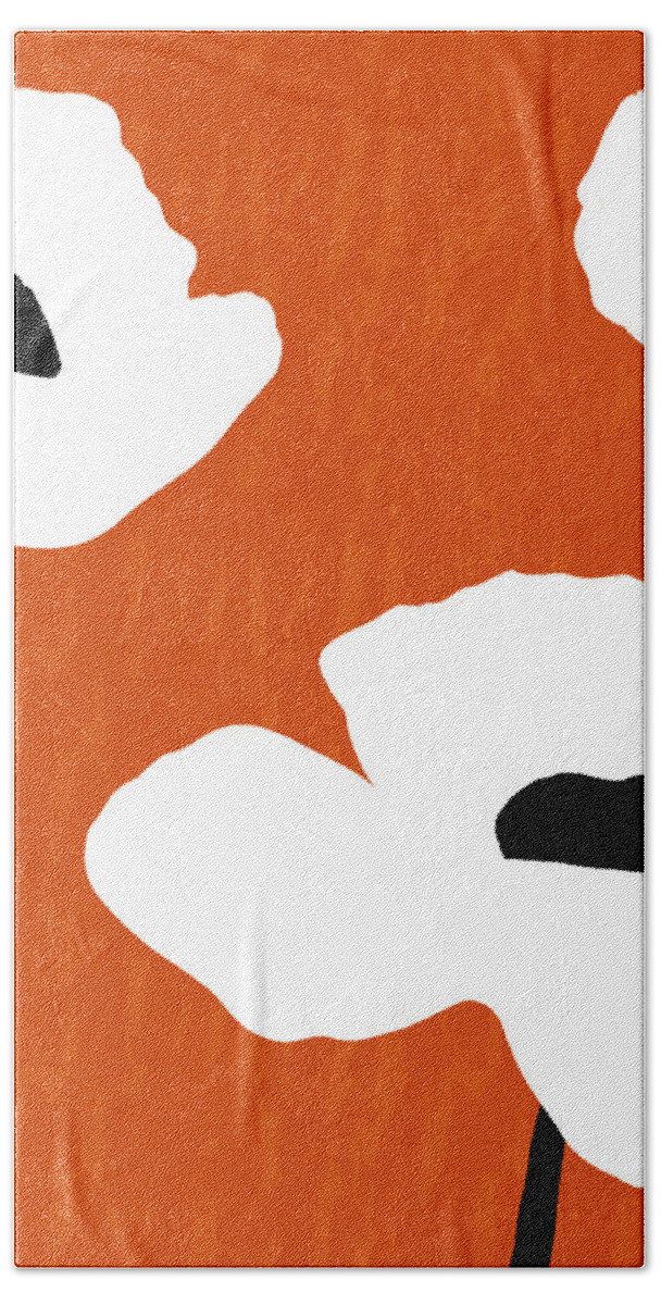 Orange Hand Towel featuring the photograph Mod Poppies Orange- Art by Linda Woods by Linda Woods
