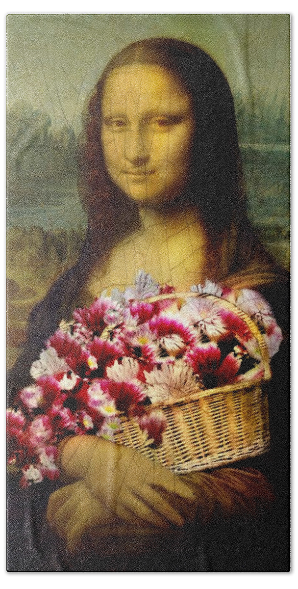 Mona's Flowers Hand Towel featuring the photograph Mona's Flower Basket by Diana Angstadt