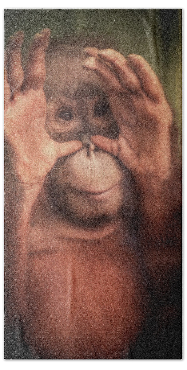 Monkey Bath Towel featuring the photograph Monkey by Jim Mathis