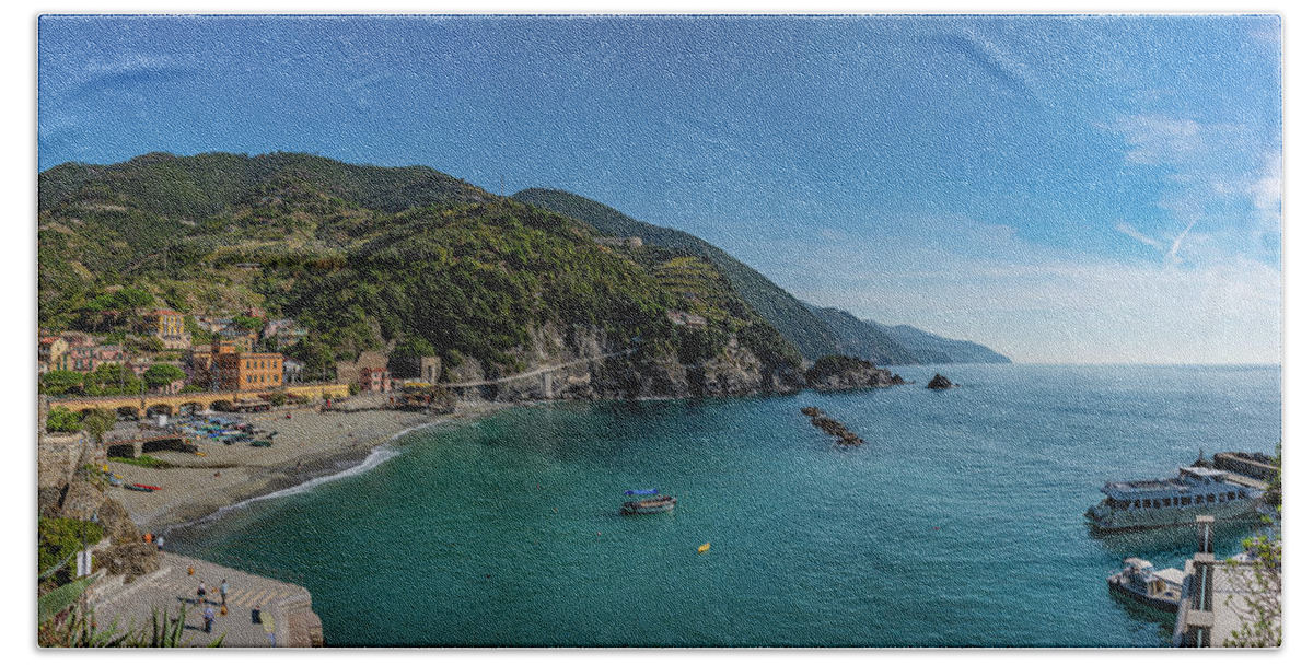 Cinque Terre Bath Towel featuring the photograph Monterosso Port by David Downs