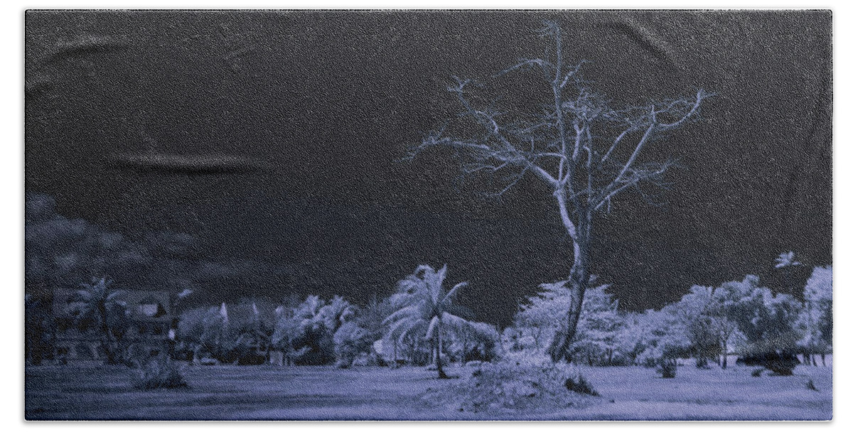 Infrared Photography Bath Towel featuring the photograph Moonlight Over Frozen Tundra by Gian Smith