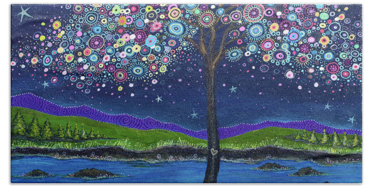 Moonlit Magic Bath Towel featuring the painting Moonlit Magic by Tanielle Childers