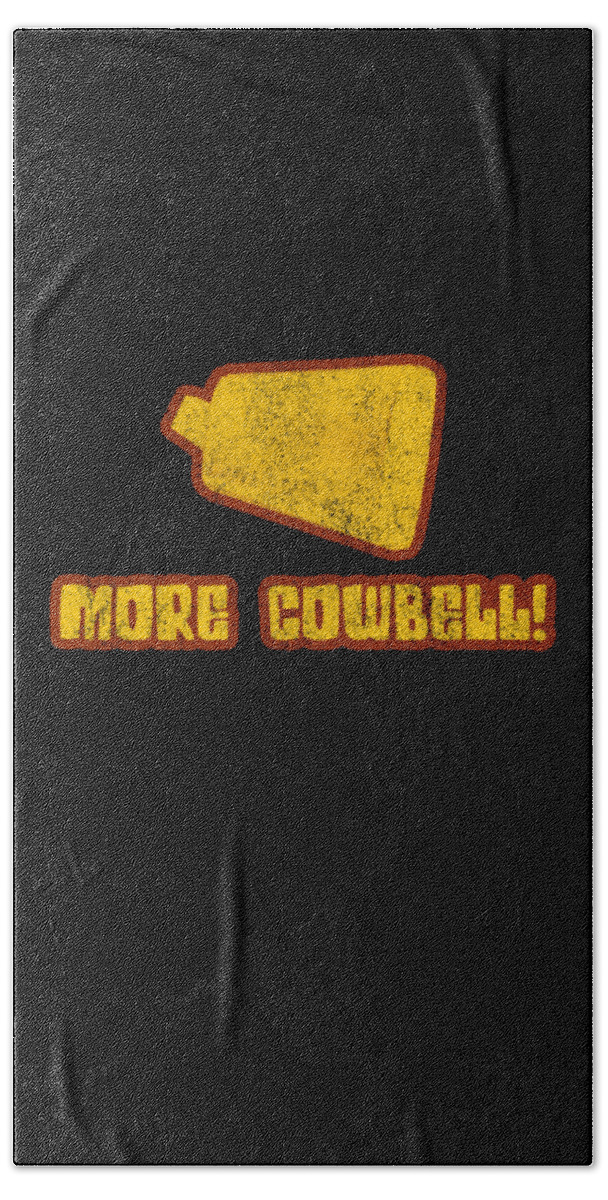 Retro Hand Towel featuring the digital art More Cowbell by Flippin Sweet Gear