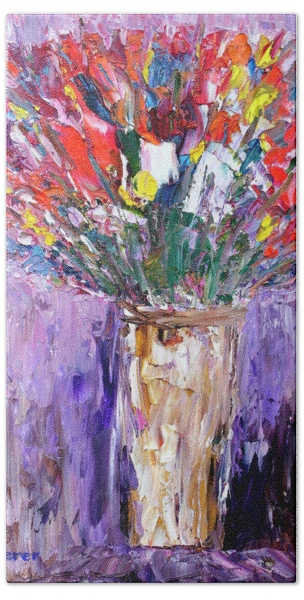 Flowers Hand Towel featuring the painting Morning Bouquet by Teresa Moerer