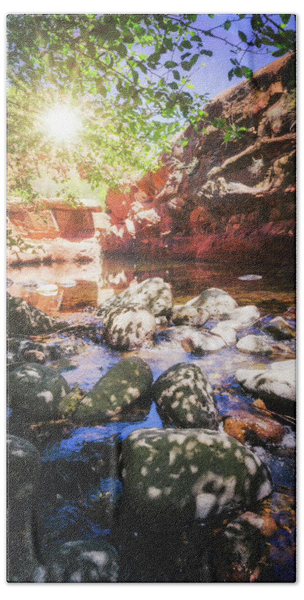 Creek Bath Towel featuring the photograph Morning By The Creek by Saija Lehtonen
