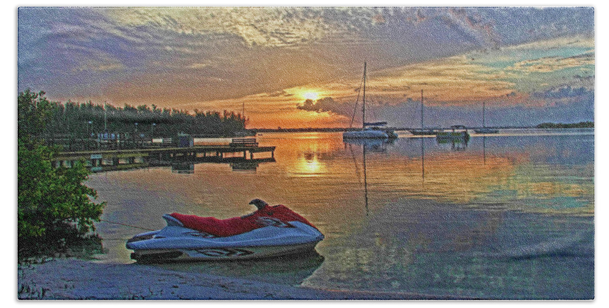 Boat Bath Towel featuring the photograph Morning Peace - Florida Sunrise by HH Photography of Florida