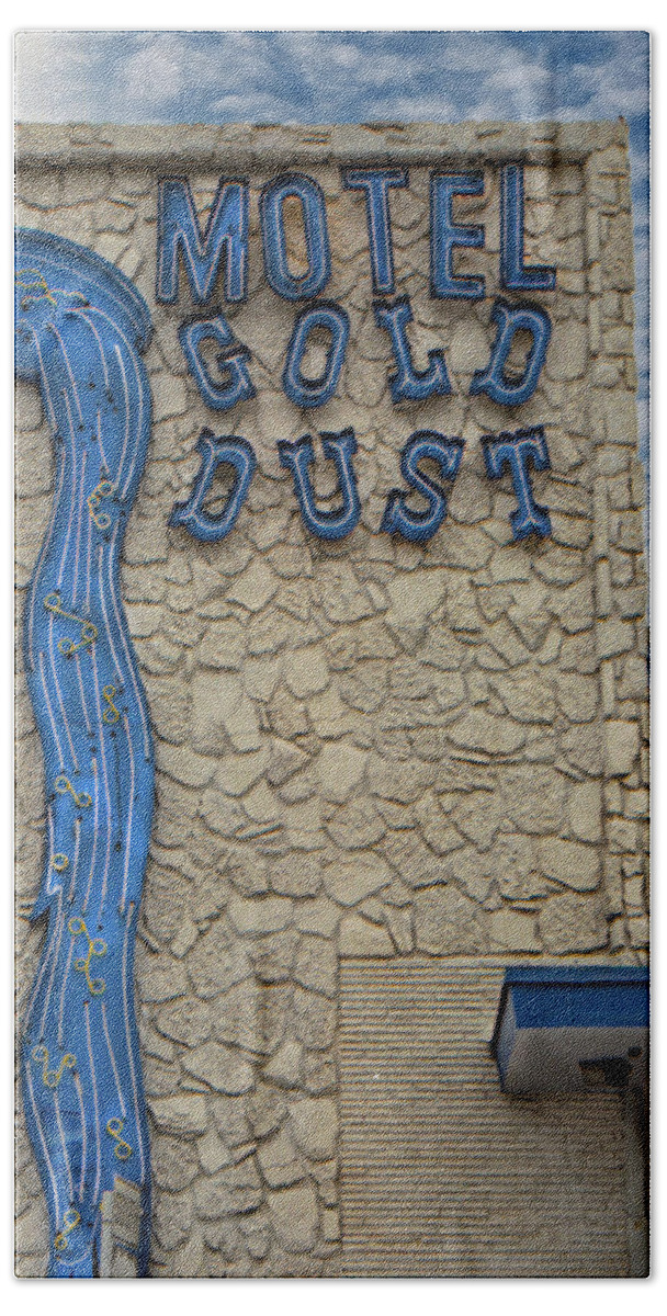 Motel Hand Towel featuring the photograph Motel Gold Dust 2002 by Matthew Bamberg