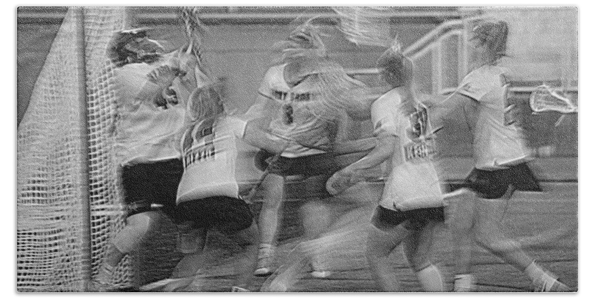 Lacrosse Bath Towel featuring the photograph Motion Of Lacrosse by Steven Macanka