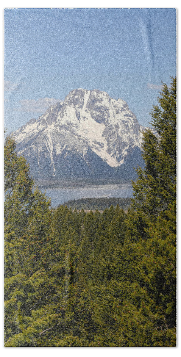 Mount Moran Framed Hand Towel featuring the photograph Mount Moran Framed by Dan Sproul
