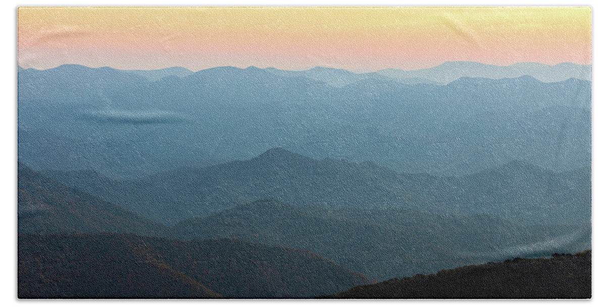 Cowee Moutain Bath Towel featuring the photograph Mountain Layers At Cowee Overlook by Jordan Hill