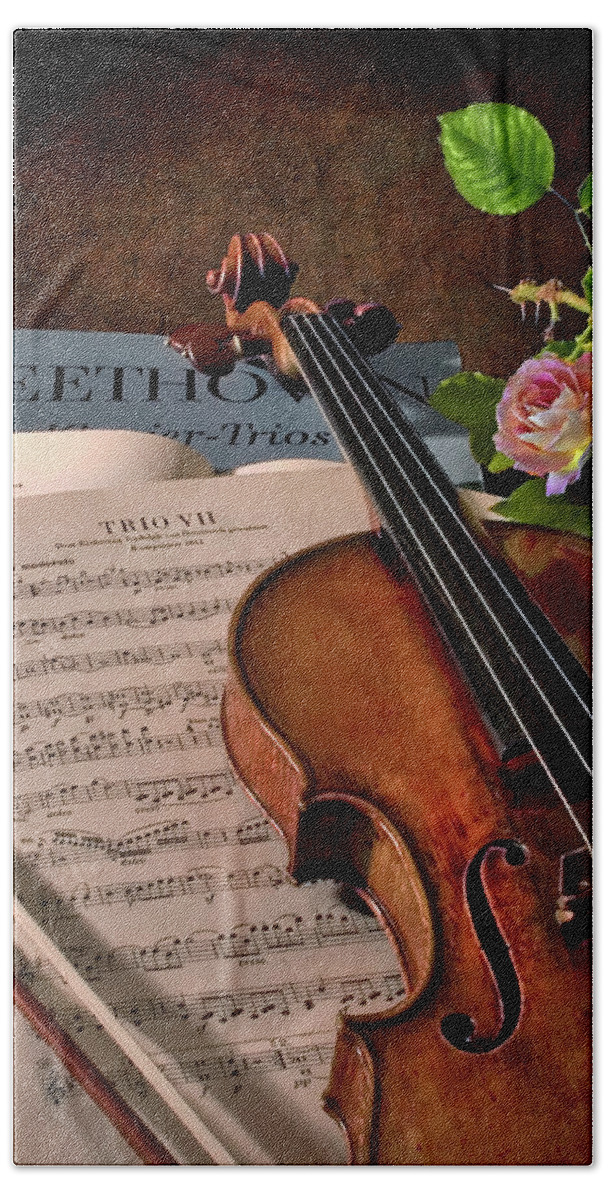 Strad Hand Towel featuring the photograph Music Is The Universal Language by Endre Balogh
