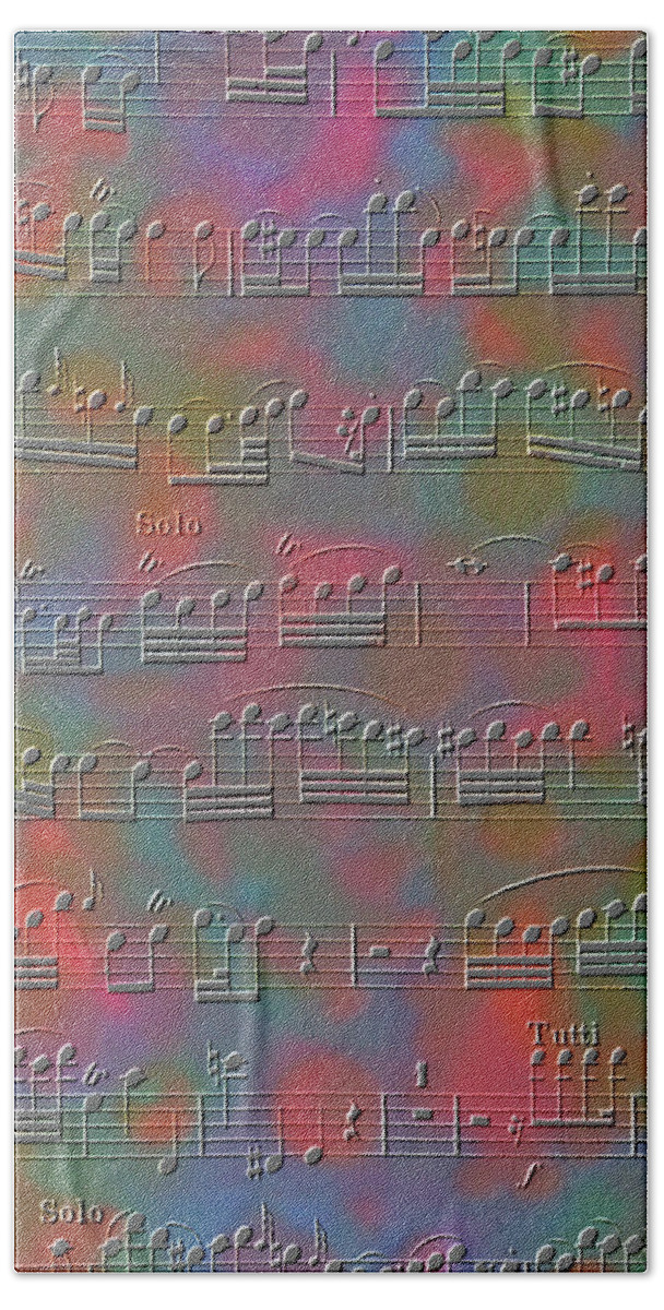 Music Hand Towel featuring the digital art music art - Solo II by Sharon Hudson