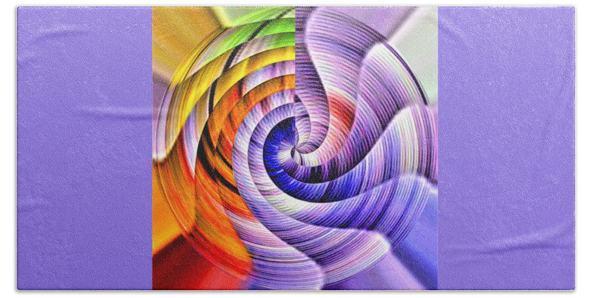 Abstract Bath Towel featuring the digital art My Biggest Fan by Ronald Mills